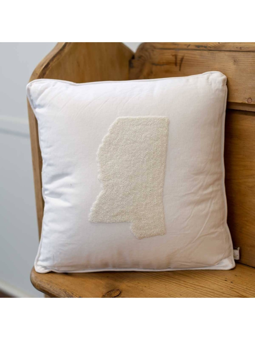 The Royal Standard Mississippi State Throw Pillow 16x16 White Home Decor